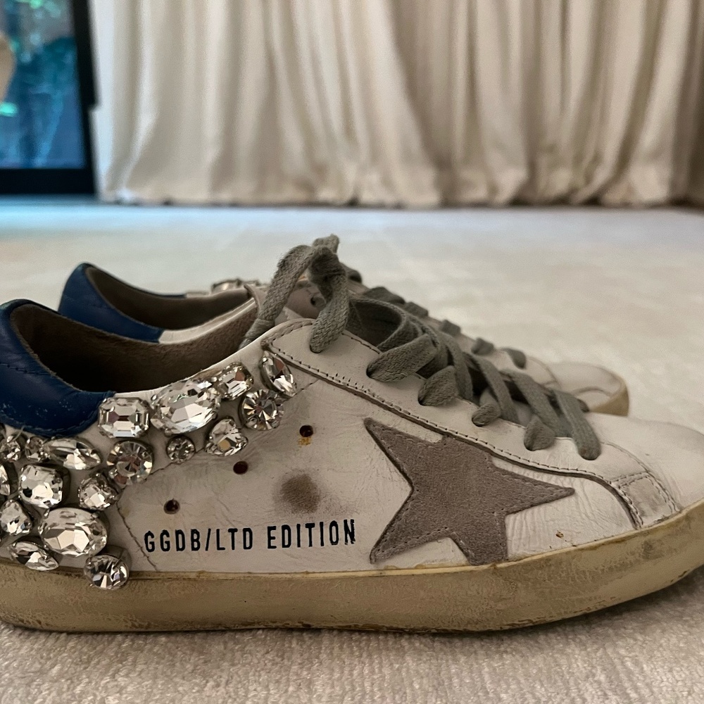 Golden Goose Crystal Embellished Superstar Sneakers
